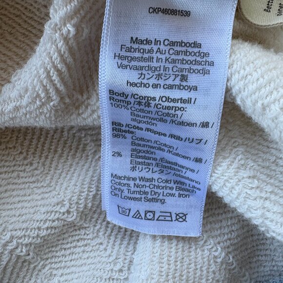 Madewell Colorblock Puff Sleeve Sweatshirt Top, Short-Sleeve, in Cream, Medium - Picture 4 of 6